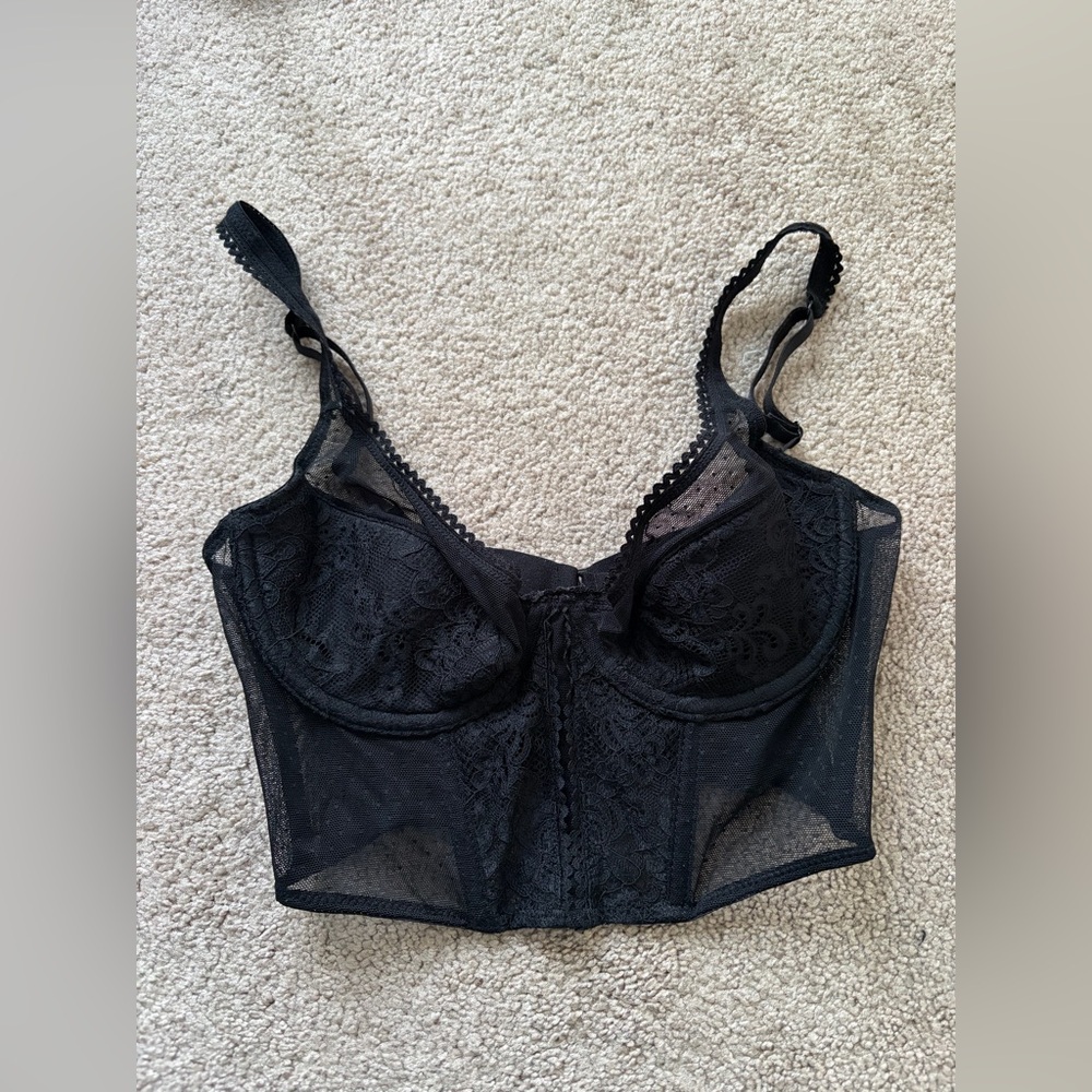 Black Size Small Rose & Vine Bra